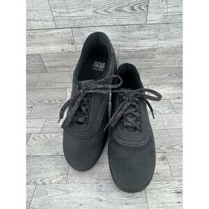 SAS Walking Shoes Comfort Lace Up Black‎ Suede Womens Size 9N